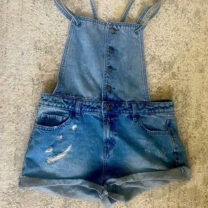 Jean overall shorts